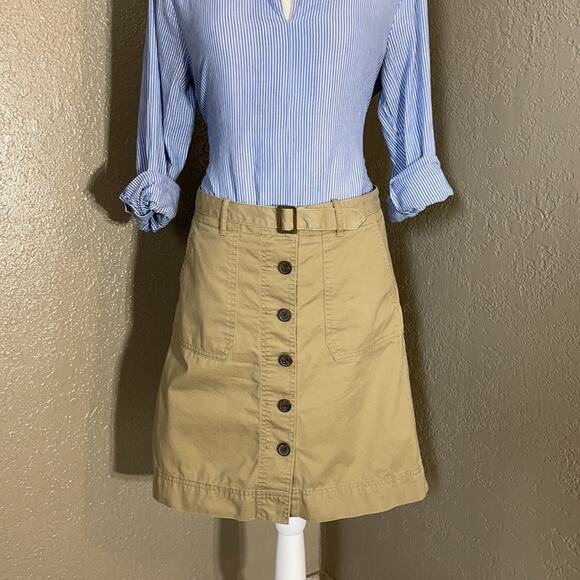 Tommy Hilfiger Button Down Skirt preppy Y2K with belt khaki - Picture 2 of 13